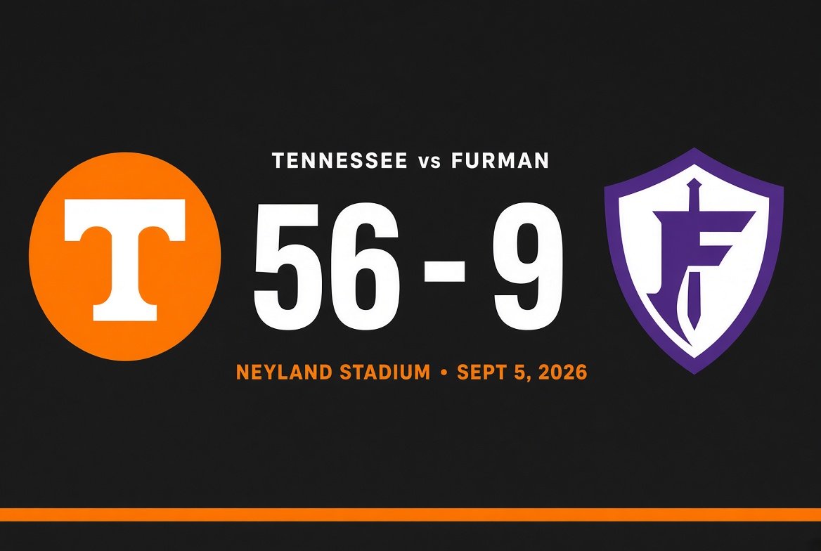 Tennessee Handles Furman 56-9